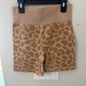 Marshalls Tan Leopard Print Bike Shorts thumbnail 2
