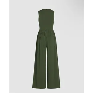 Cider‎ Solid Green Sleeveless Wide Leg Jumpsuit thumbnail 10