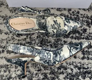Christian Dior Toile de Jouy Slingback Sweet-D Pumps size 38 thumbnail 3