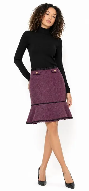 Vtg Y2K Willi Smith Women Skirt Purple 12 Tweed Academia Whimsigoth Coquette‎ thumbnail 1