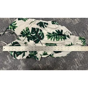 Tempotrek Swimsuit Womens Medium One Piece Ruffle Front White/Green Palms NEW thumbnail 6