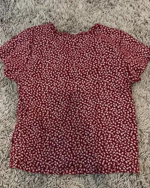 Brandy melville top red floral thumbnail 1