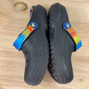 Crocs Classic Tie‎ Dye Faux Fur Lined Slip On Clogs Black Multi Womens Size 6 thumbnail 5