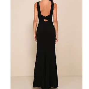 NEW Lulus Love In Your Eyes Black Knotted Crew Neck Knit Mermaid Maxi Dress thumbnail 2