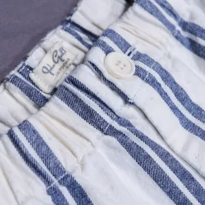John Galt Striped Trouser‎ Pants Women One Size Blue White Elastic Waist Coastal thumbnail 3