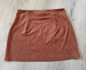 Women’s Rust Mini Suede Skirt - Clean A-Line Style thumbnail 1