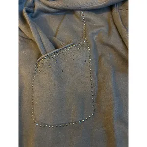 CMP55 Collection Womens Black‎ Knit Tunic Rhinestone Pocket Long Sleeve Top NEW thumbnail 5