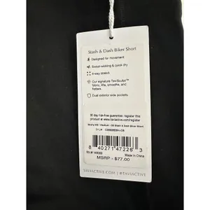 Tavi Stash & Dash Biker Shorts Ebony Black Medium Activewear Gym Hiking NWT thumbnail 3