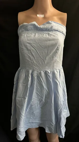 Zesica Strapless Light Blue Ruffle Top Sundress MD thumbnail 1