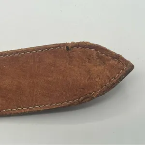 Linda Etched Western Belt Personalized Rawhide Leather Belt Brown thumbnail 7
