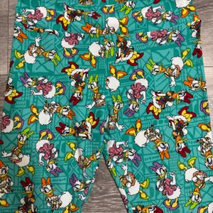 LuLaRoe Disney Daisy Duck Leggings M Teal Tall & Curvy‎ TC High Rise Stretch thumbnail 8