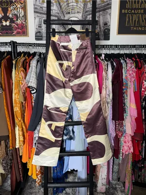 House of Sunny High Way Print Satin Flared Pants Trousers Womens US 4 NWT thumbnail 6