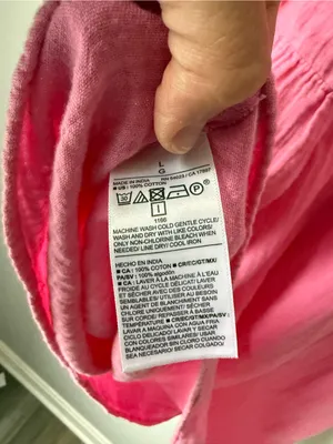 Old Navy Cotton Short Sleeve Split Neck Pink Summer Swing Dress Mini Dress L thumbnail 7