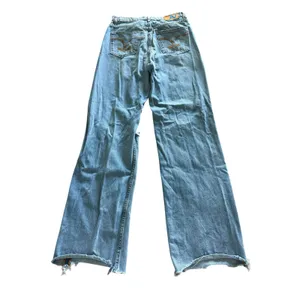 Aviator Nation Gypsy Jeans Size 29 In Vintage Blue High Rise Wide Leg Distressed thumbnail 5