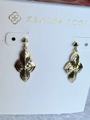Kendra Scott Abbie drop earrings in gold metal thumbnail 6