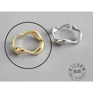 🆕 Yellow‎ Gold Wave Ring Gold Plated 925 Sterling Silver | Adjustable thumbnail 6
