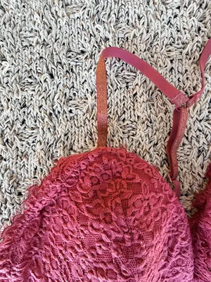 Aerie | Dark Blush Pink Eyelash Lace Bralette | L thumbnail 4