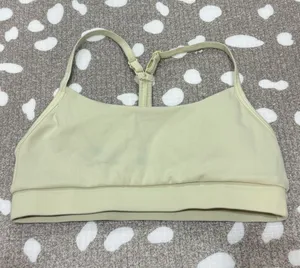 Sommer Ray sports bra butter yellow workout top crop racerback adjustable thumbnail 1