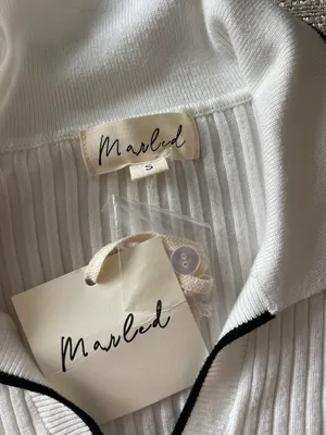 Marled Reunited Ivory Sweater With Black Tipping thumbnail 5