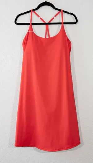 Halara NWT Poinsettia Red Softlyzero Backless Cut Out Active Dress Size Large thumbnail 4