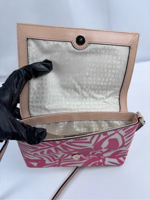 Kate Spade New York Crossbody Bag Pink White Palm Leaf Print thumbnail 10
