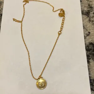 Christian Dior Petit CD Necklace Gold-Finish Metal thumbnail 2