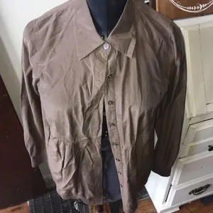 J Jill S empire waist silk button down blouse thumbnail 1