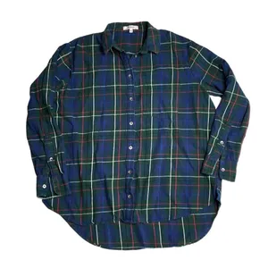 Madewell Flannel Oversized Ex-Boyfriend Shirt in Dark Plaid small thumbnail 3