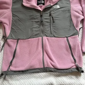Small The North Face Pink Gray Fleece Coat Jacket thumbnail 3