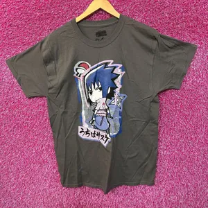 Naruto Shippuden Chibi Style Sasuke Uchiha Anime Tee L thumbnail 1