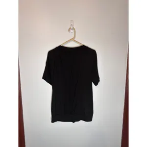 Dokotoo Womens Black V-Neck Pleated Short Sleeve Blouse Banded Hem Size M thumbnail 2