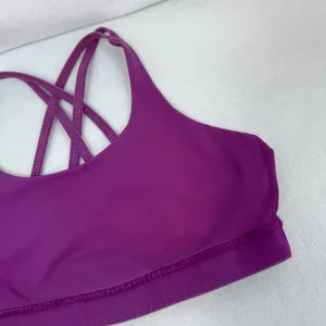 Lululemon Strappy Back Sports Bra Purple Sz 12 Womens Medium Impact Workout Bra thumbnail 7