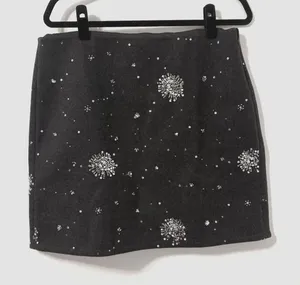 Loft Sequined Embellished Gray Mini Skirt Sz 12 NWT thumbnail 1