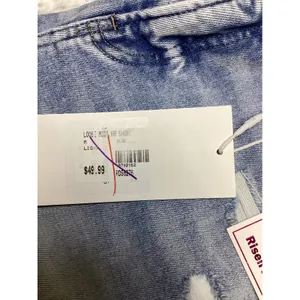 Risen Jeans Womens Tummy Control Loose Midi HR Short Light Wash Distressed M thumbnail 5