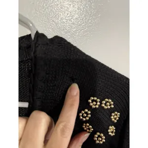 Vintage 90's VICTORIA HARBOUR Black & Gold Beaded Knit Cardigan Size S NEW YEAR thumbnail 5