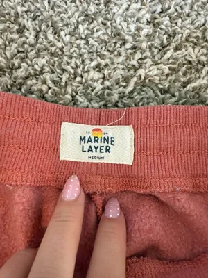 Marine Layer Sweatpants Joggers Coral Orange Pink Lounge Soft Travel S thumbnail 3