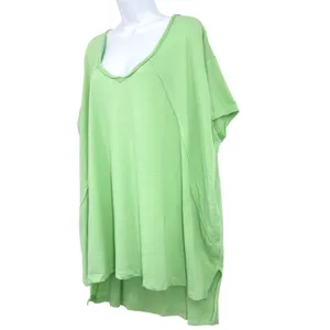 Free People Movement Keep It Casual Tunic‎ Women M Green Oversized Pockets Top thumbnail 4