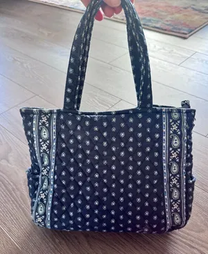 VTG Vera Bradley Seaport Navy Mini Tote Bag Retired USA Made Preppy Paisley thumbnail 1