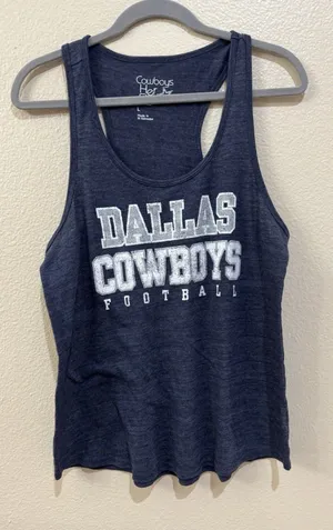 Dallas Cowboys Women's "Sonya" Tank Top - Size Large - Navy Blue Heather thumbnail 1