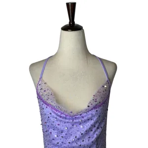 Dyspnea Paris Circa 2004‎ Dress Women Small Purple Sequin Cowl Neck Mini Party thumbnail 4