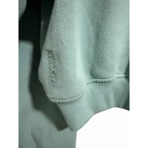 Athleta Forever Fleece Full Zip Cropped Hoodie Turquoise Women's Size Medium thumbnail 8