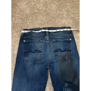 7 For All Mankind The Skinny Dark Wash Jeans Size 28 Squiggle Pocket Made in USA thumbnail 6