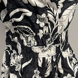 Anthropologie NWOT Somerset Blouse tropical black white floral top - XS thumbnail 4