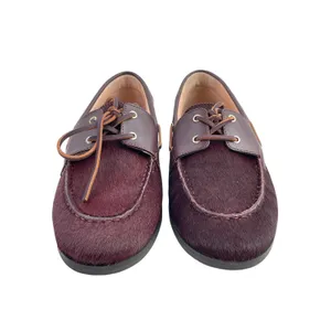 NEW J.Crew Haircalf Classic Womens Purple Leather Lace Up Flat Loafer Shoes Sz 9 thumbnail 2