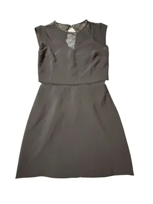 Express Size 0 Black Dress Mesh Illusion Neckline Overlay Sleeveless Cocktail thumbnail 1