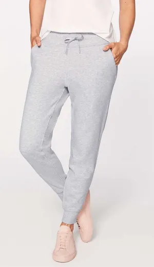 Lululemon Warm Down Jogger 28" Heathered Vapor Light Gray Size 6 thumbnail 1