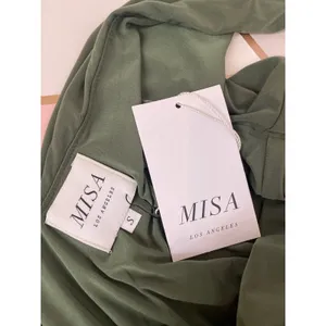 NWT MISA Los Angeles Olive Green Leza Gathered Crossover Tulip Maxi Dress Size S thumbnail 6