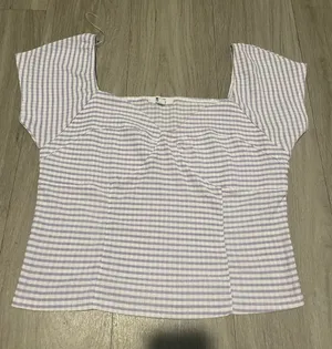 BB Dakota Lavender & White Striped Square Neck Top thumbnail 1