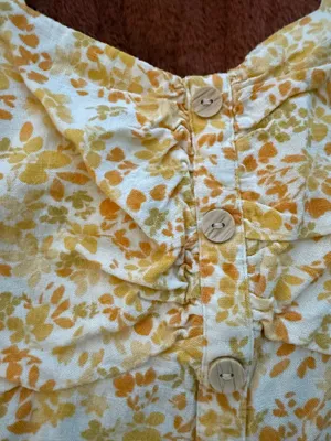 Floral Cropped Square Neck Top Yellow Size XL thumbnail 2