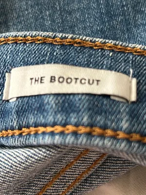 Zara The Bootcut Distressed Raw Frayed Hem Cropped Jeans Sz 6 Cotton Med Wash thumbnail 9